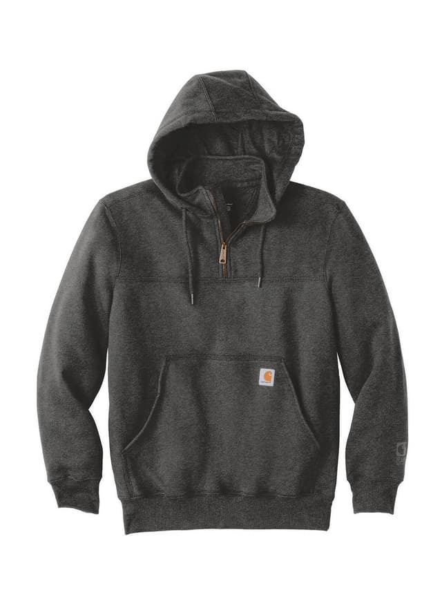 Carhartt Men's Rain Defender Paxton Heavyweight Hooded Zip Mock Sweatshirt - Carbon Heather (CHT) 3XL