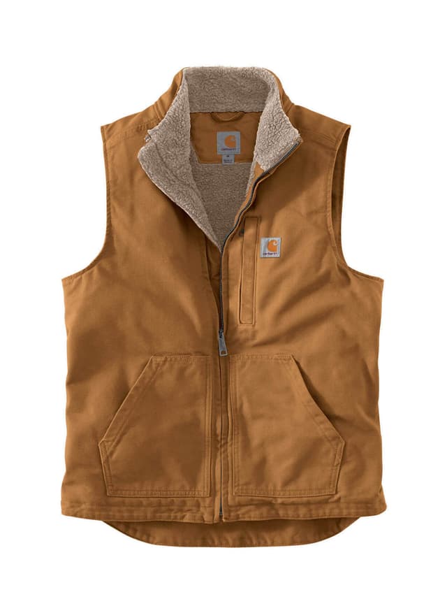 Carhartt Men's Sherpa-Lined Mock Neck Vest - Brown 3XL