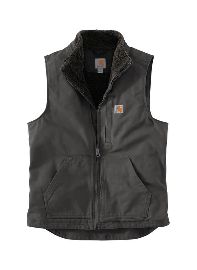 Carhartt Men's Sherpa-Lined Mock Neck Vest - Dark Grey 3XL