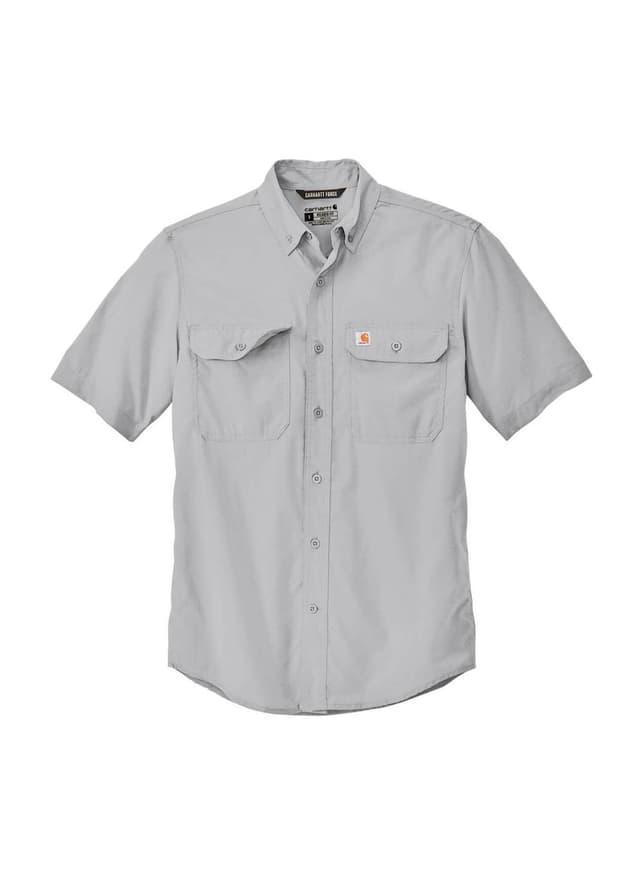 Carhartt Men's Force Solid Short-Sleeve Shirt - Light Grey 3XL