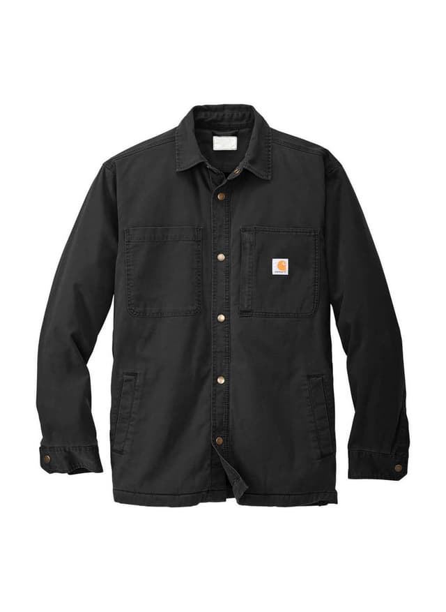 Carhartt Men's Rugged Flex Fleece-Lined Shirt Jacket - Black 3XL