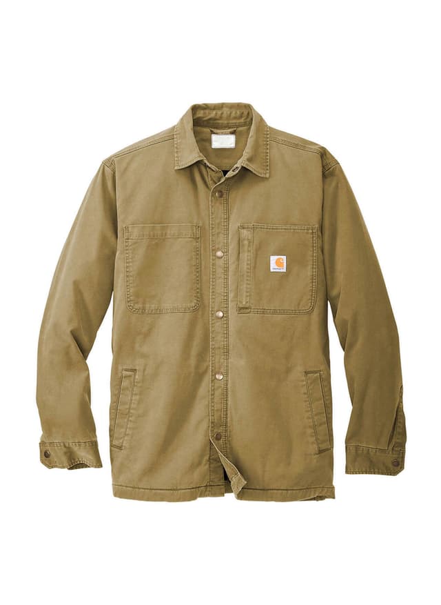 Carhartt Men's Rugged Flex Fleece-Lined Shirt Jacket - Brown 3XL