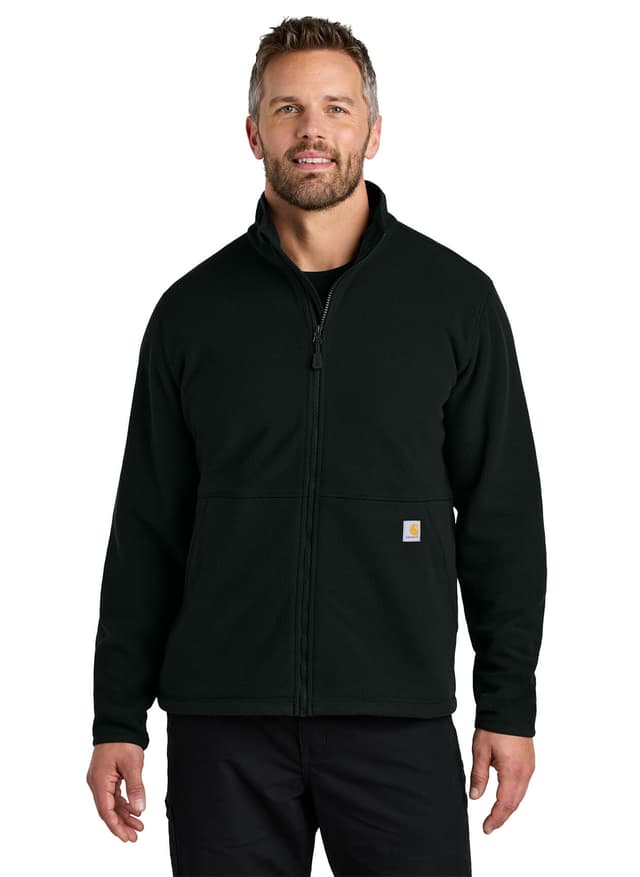 Carhartt Men's Textured Full-Zip Fleece Jacket - Black 3XL