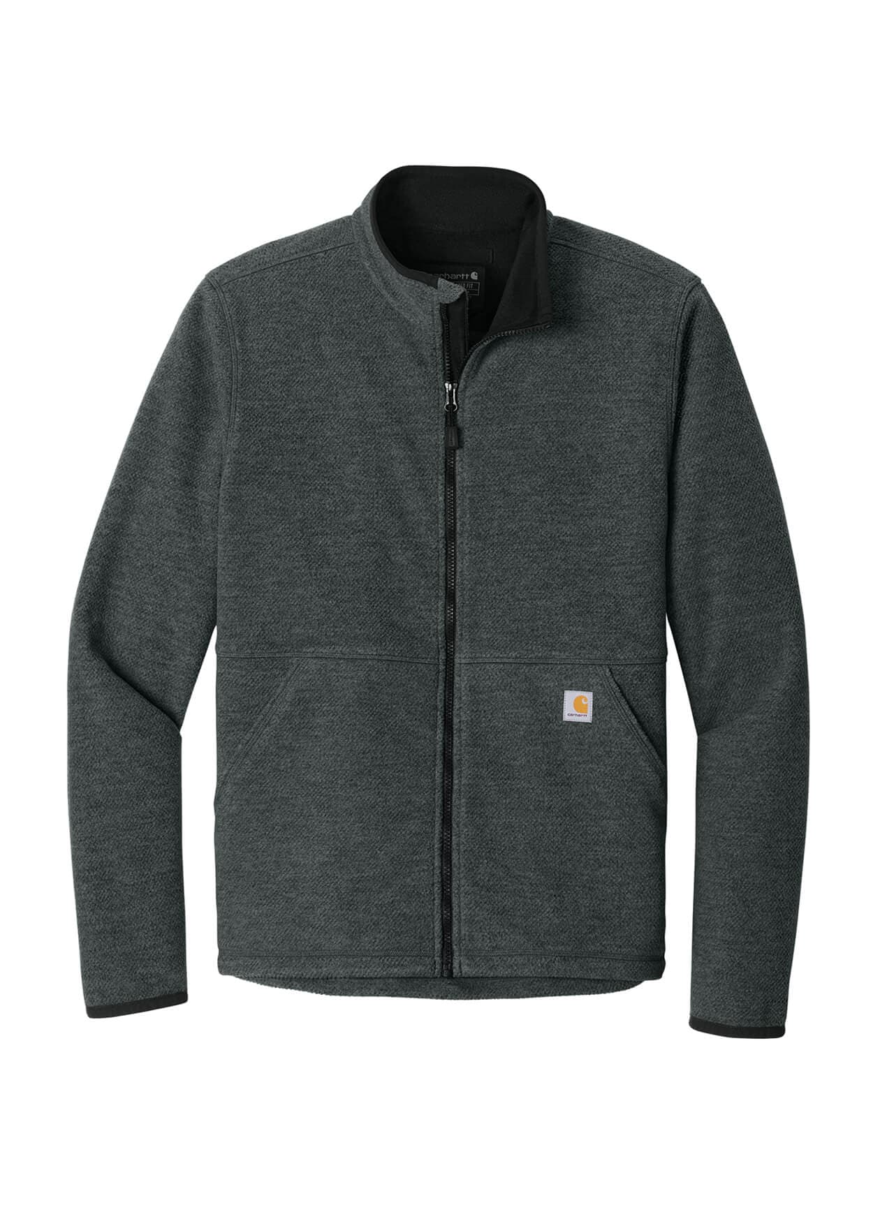 Carhartt Men's Textured Full-Zip Fleece Jacket - Dark Grey 3XL