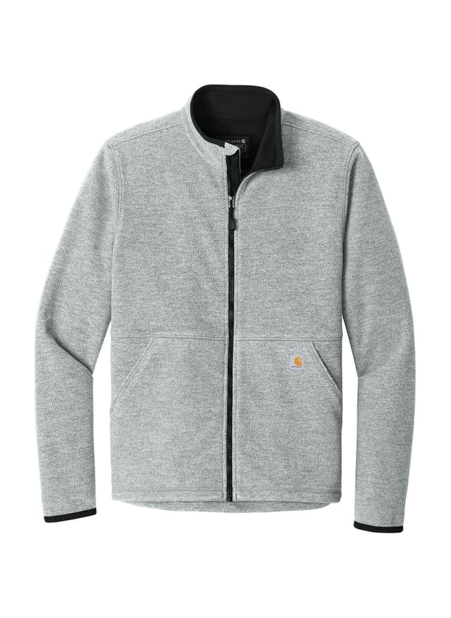 Carhartt Men's Textured Full-Zip Fleece Jacket - Light Grey 3XL
