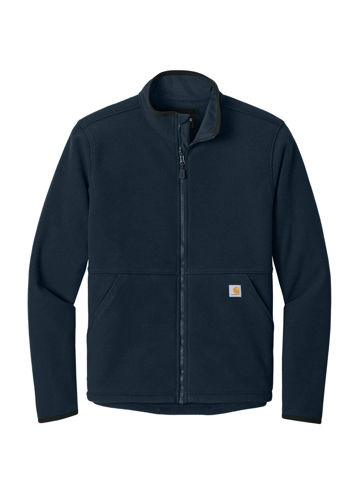 Carhartt Men's Textured Full-Zip Fleece Jacket - Navy 3XL
