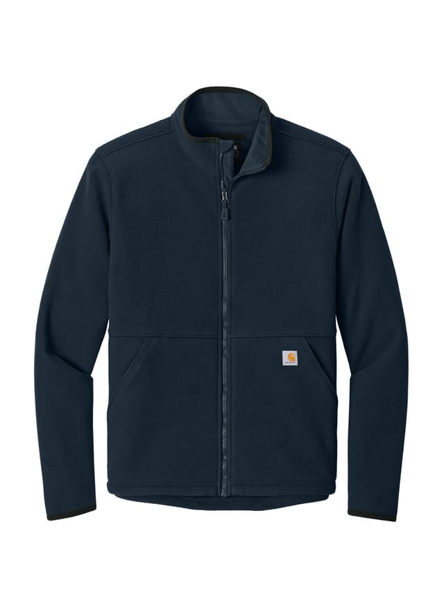 Carhartt Men's Textured Full-Zip Fleece Jacket - Navy 3XL