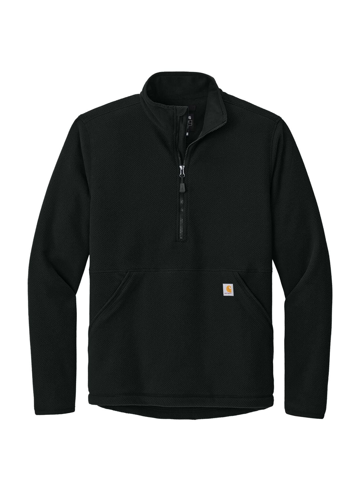 Carhartt Men's Textured 1/2-Zip Fleece Jacket - Black 3XL