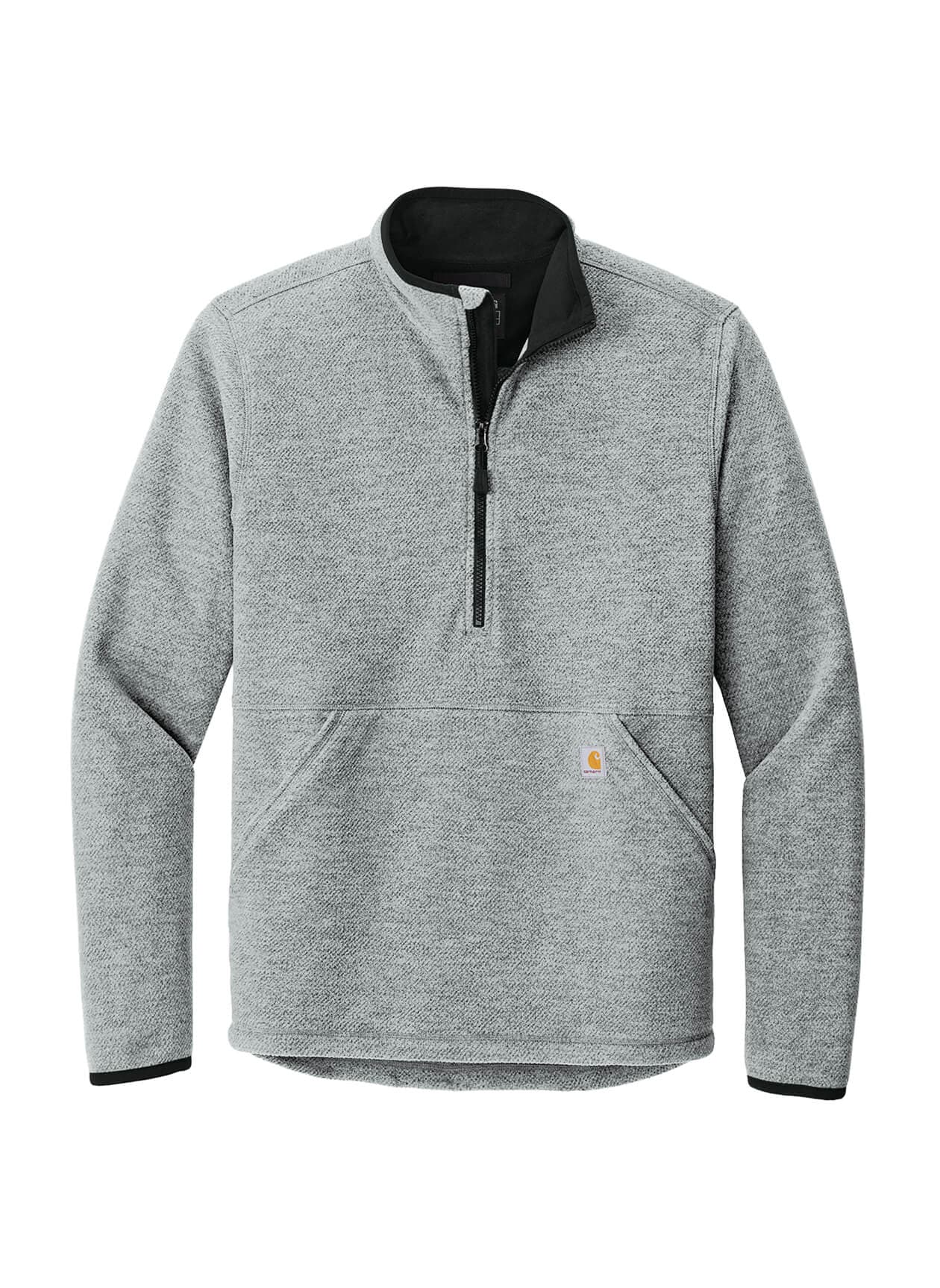Carhartt Men's Textured 1/2-Zip Fleece Jacket - Light Grey 3XL