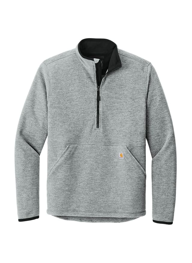 Carhartt Men's Textured 1/2-Zip Fleece Jacket - Light Grey 3XL