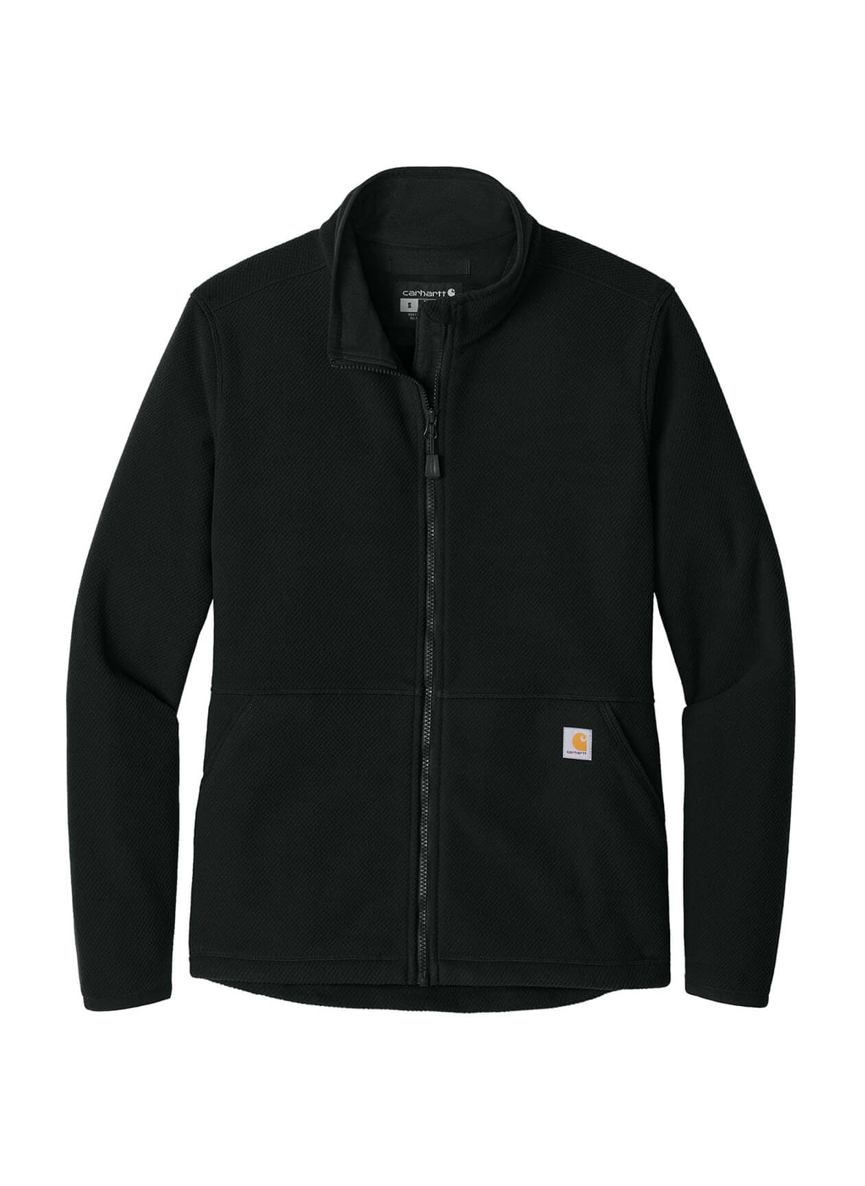 Carhartt Women's Textured Full-Zip Fleece Jacket - Black LG