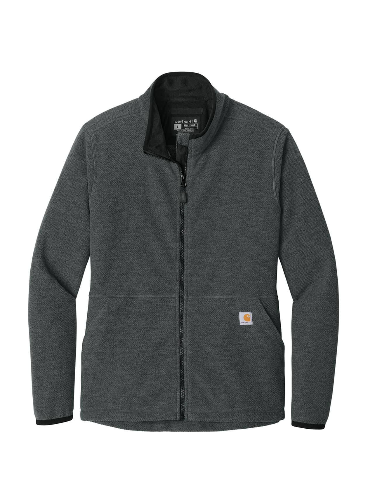 Carhartt Women's Textured Full-Zip Fleece Jacket - Dark Grey LG