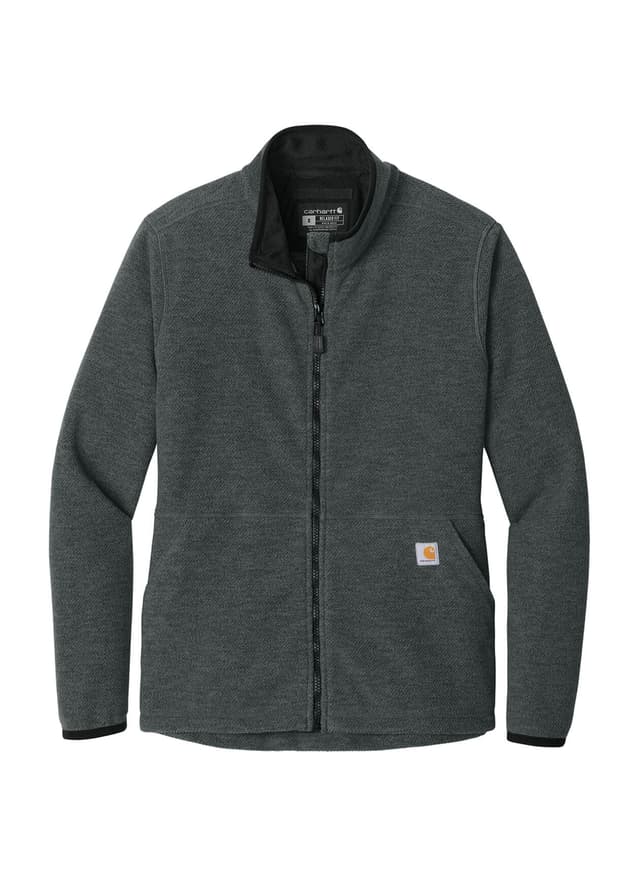 Carhartt Women's Textured Full-Zip Fleece Jacket - Dark Grey LG