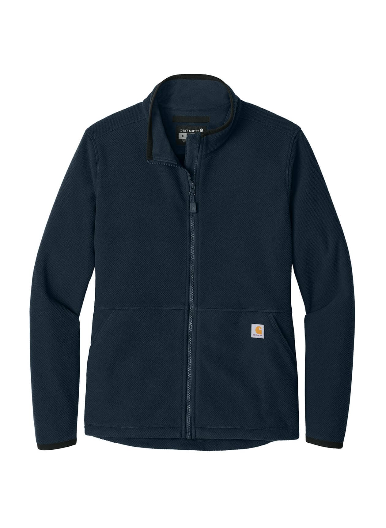 Carhartt Women's Textured Full-Zip Fleece Jacket - Navy LG
