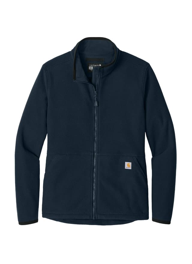 Carhartt Women's Textured Full-Zip Fleece Jacket - Navy LG