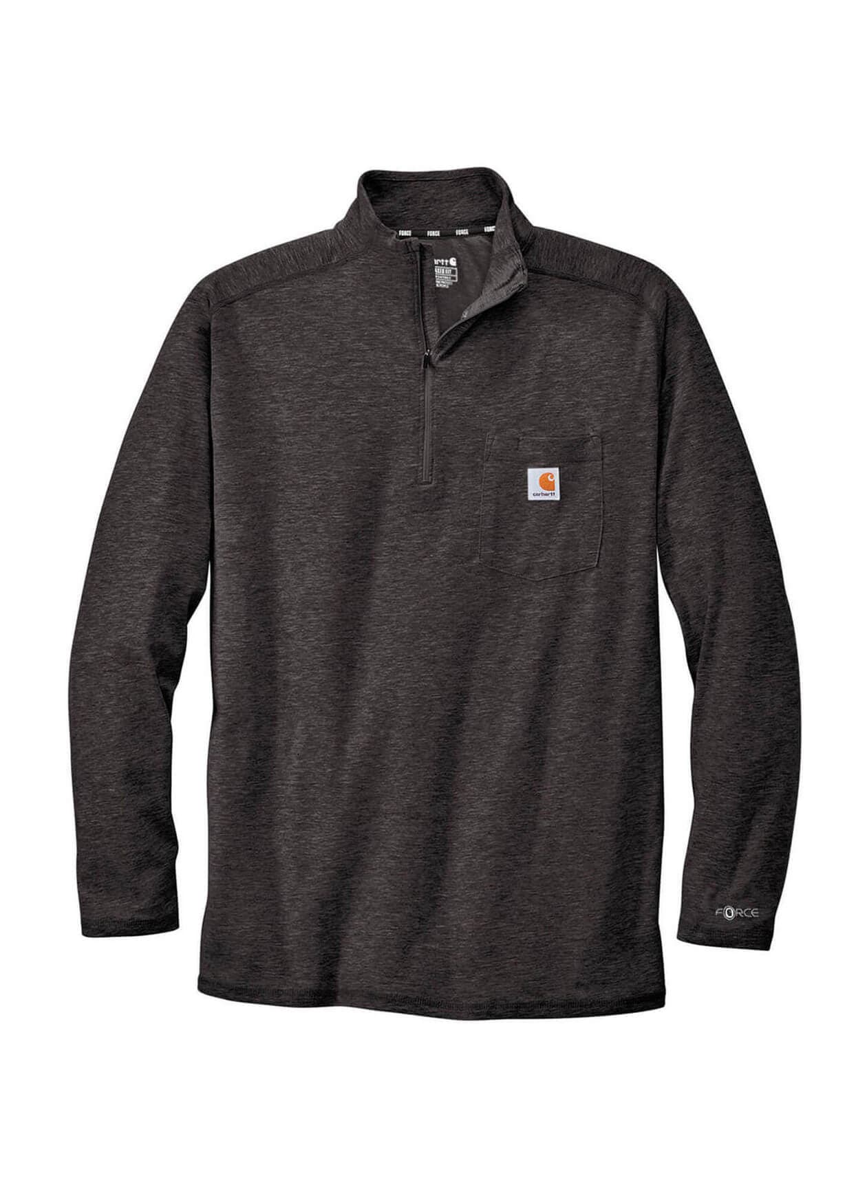 Carhartt Men's Force Quarter-Zip FA24 - Black,Light Grey 3XL