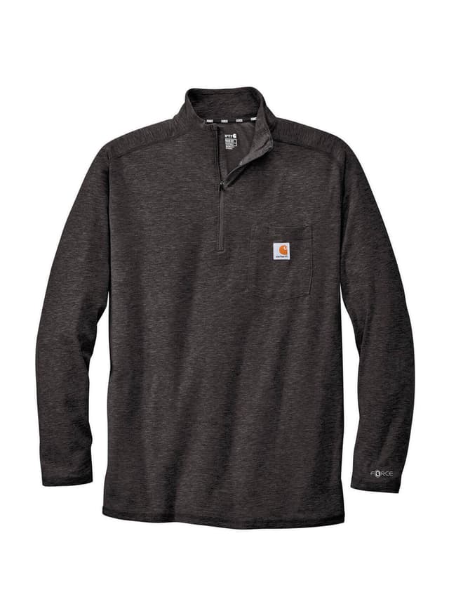 Carhartt Men's Force Quarter-Zip FA24 - Black,Light Grey 3XL
