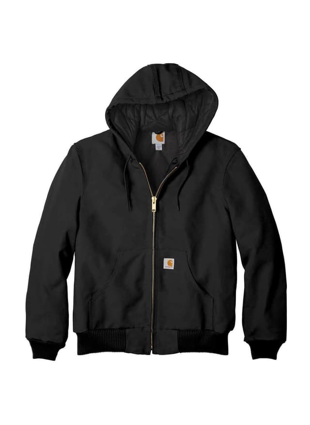 Carhartt Men's Quilted-Flannel-Lined Duck Active Jacket FA24 - Black 3XL