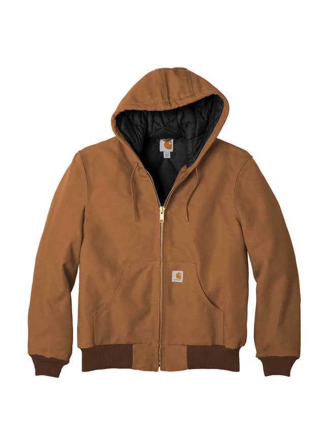 Carhartt Men's Quilted-Flannel-Lined Duck Active Jacket FA24 - Brown 3XL