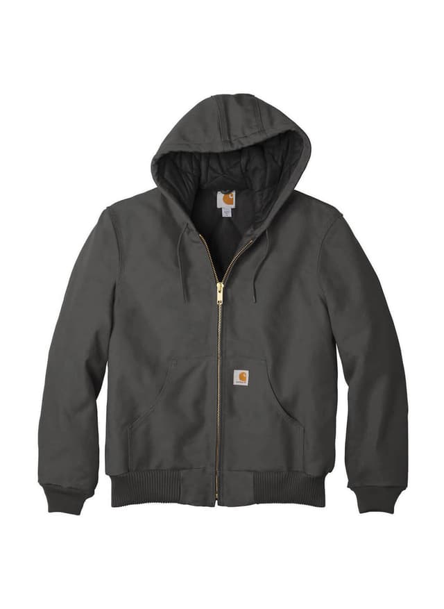 Carhartt Men's Quilted-Flannel-Lined Duck Active Jacket FA24 - Dark Grey 3XL