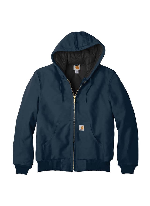 Carhartt Men's Quilted-Flannel-Lined Duck Active Jacket FA24 - Navy 3XL