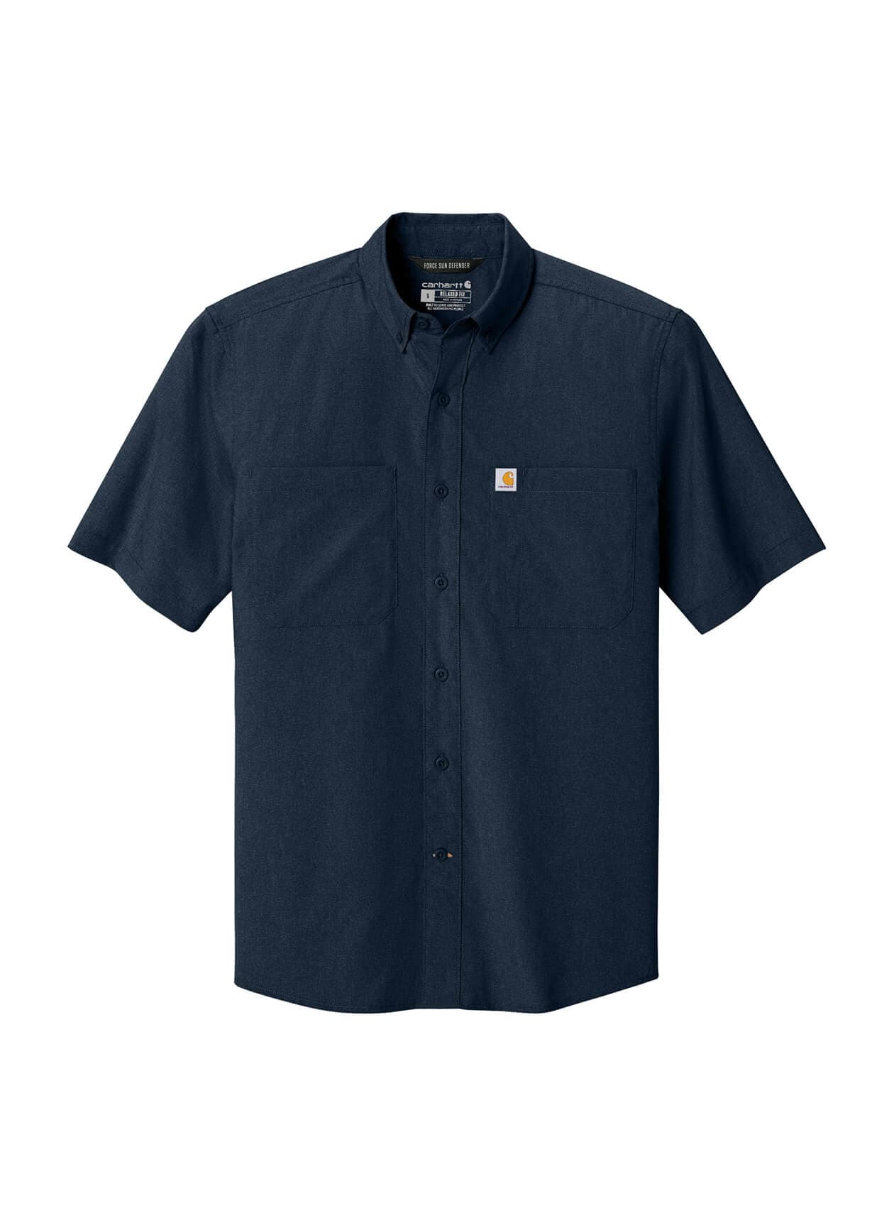 Carhartt Men's Force Sun Defender Short Sleeve Shirt - Navy 3XL