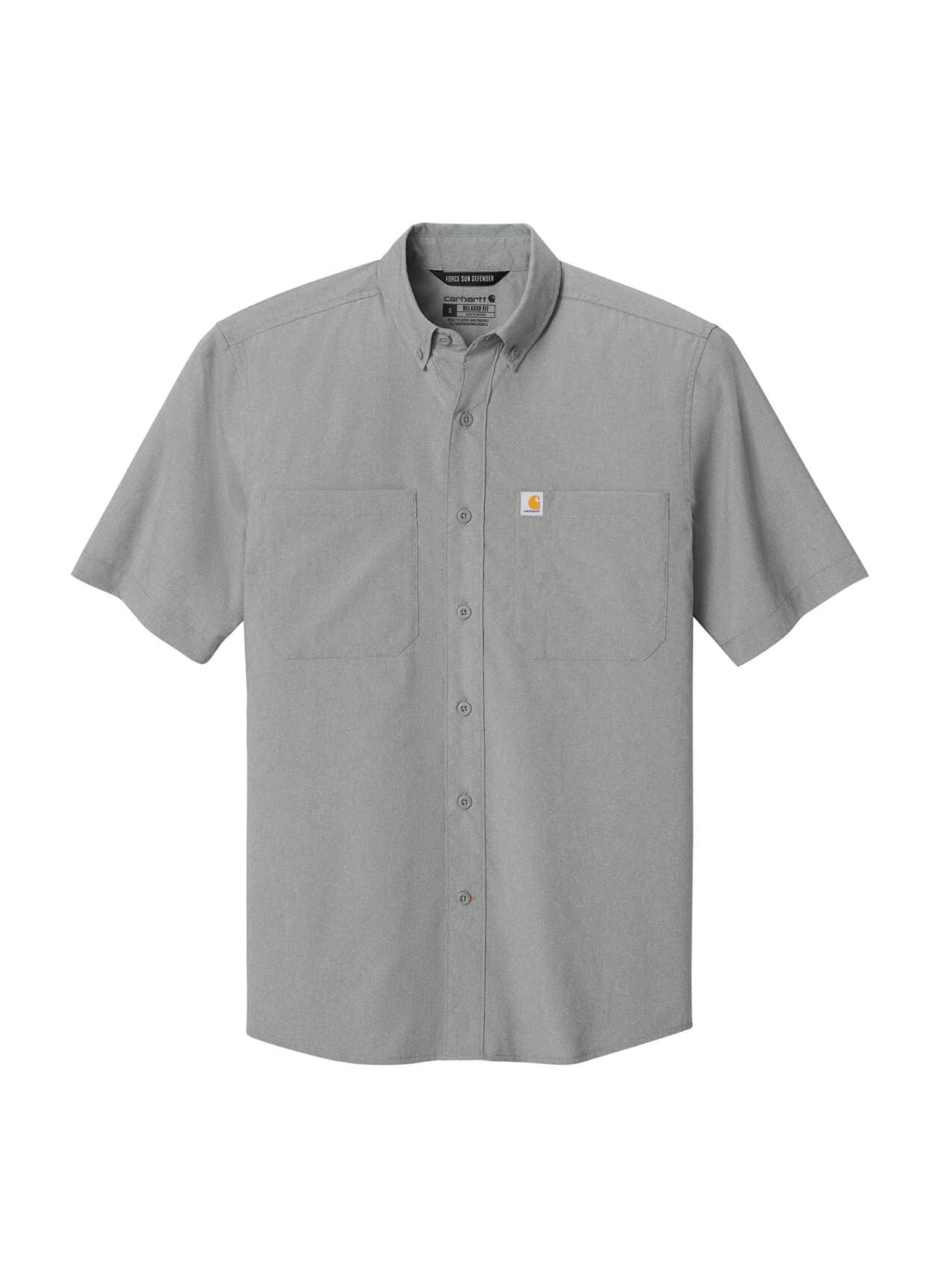 Carhartt Men's Force Sun Defender Short Sleeve Shirt - Light Grey 3XL
