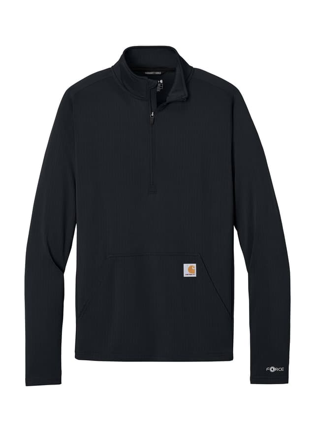 Carhartt Men's Force Grid Fleece Half-Zip - Black 3XL