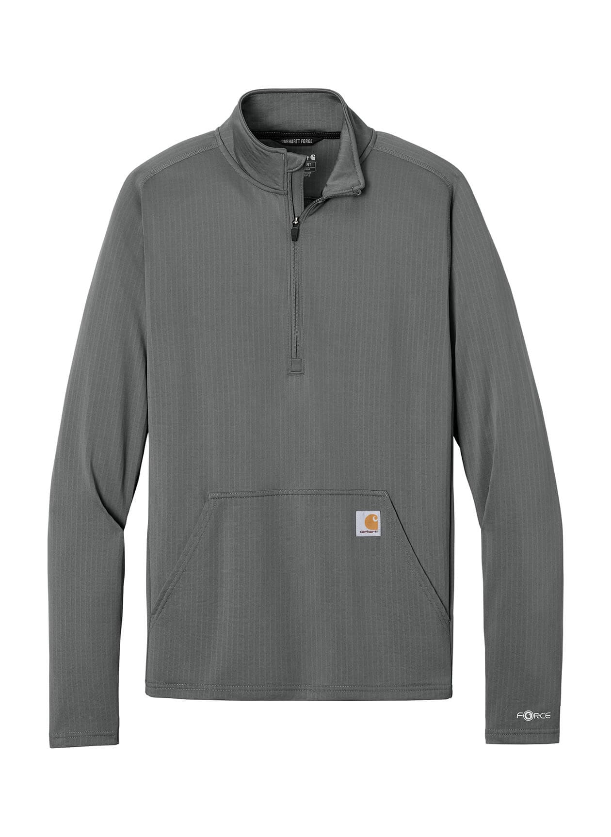 Carhartt Men's Force Grid Fleece Half-Zip - Dark Grey 3XL