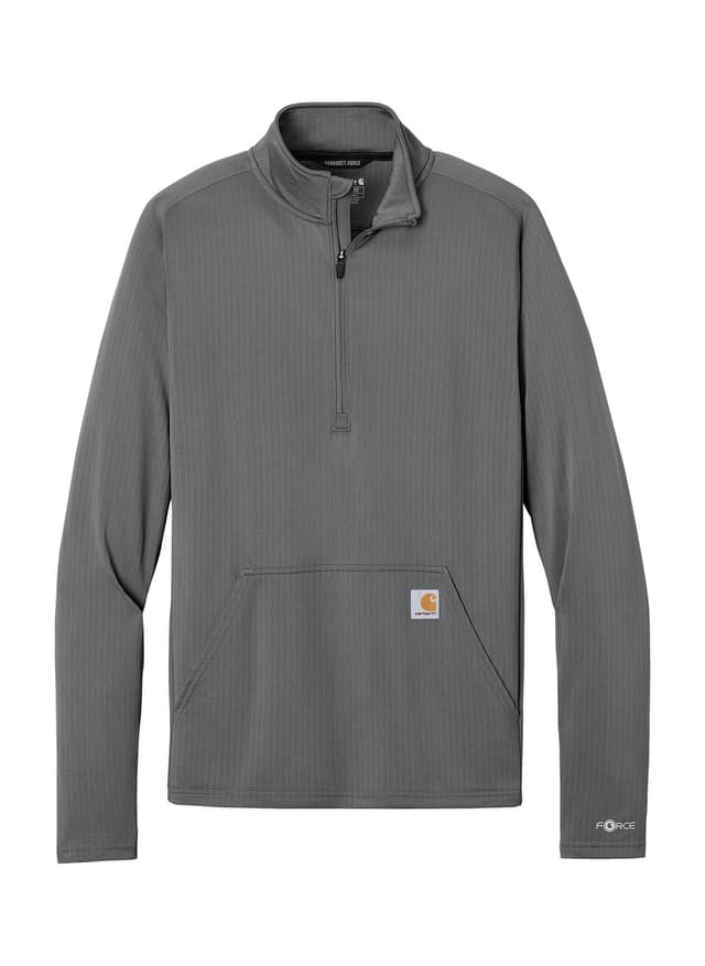 Carhartt Men's Force Grid Fleece Half-Zip - Dark Grey 3XL