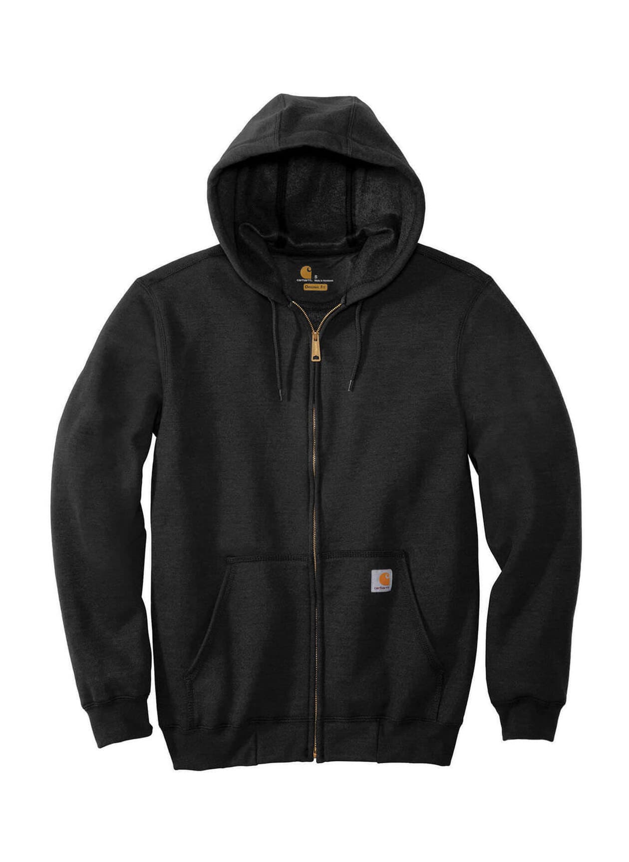 Carhartt Midweight Hooded Zip-Front Sweatshirt - Black (BLK) 3XL