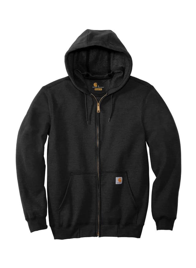 Carhartt Midweight Hooded Zip-Front Sweatshirt - Black (BLK) 3XL
