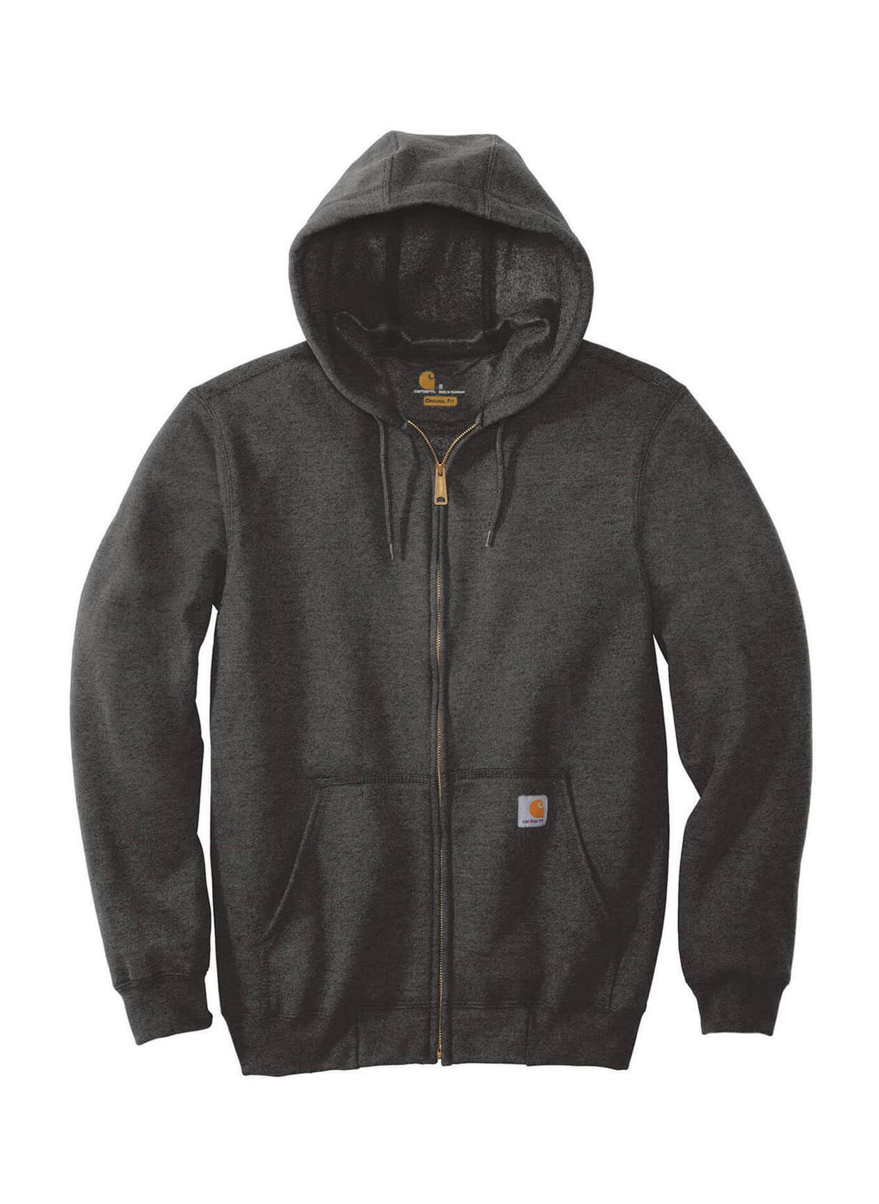 Carhartt Midweight Hooded Zip-Front Sweatshirt - Carbon Heather (CHT) 3XL