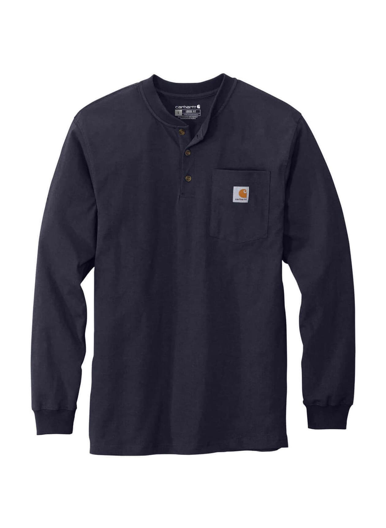 Carhartt Men's Long-Sleeve Henley T-Shirt - Navy 3XL