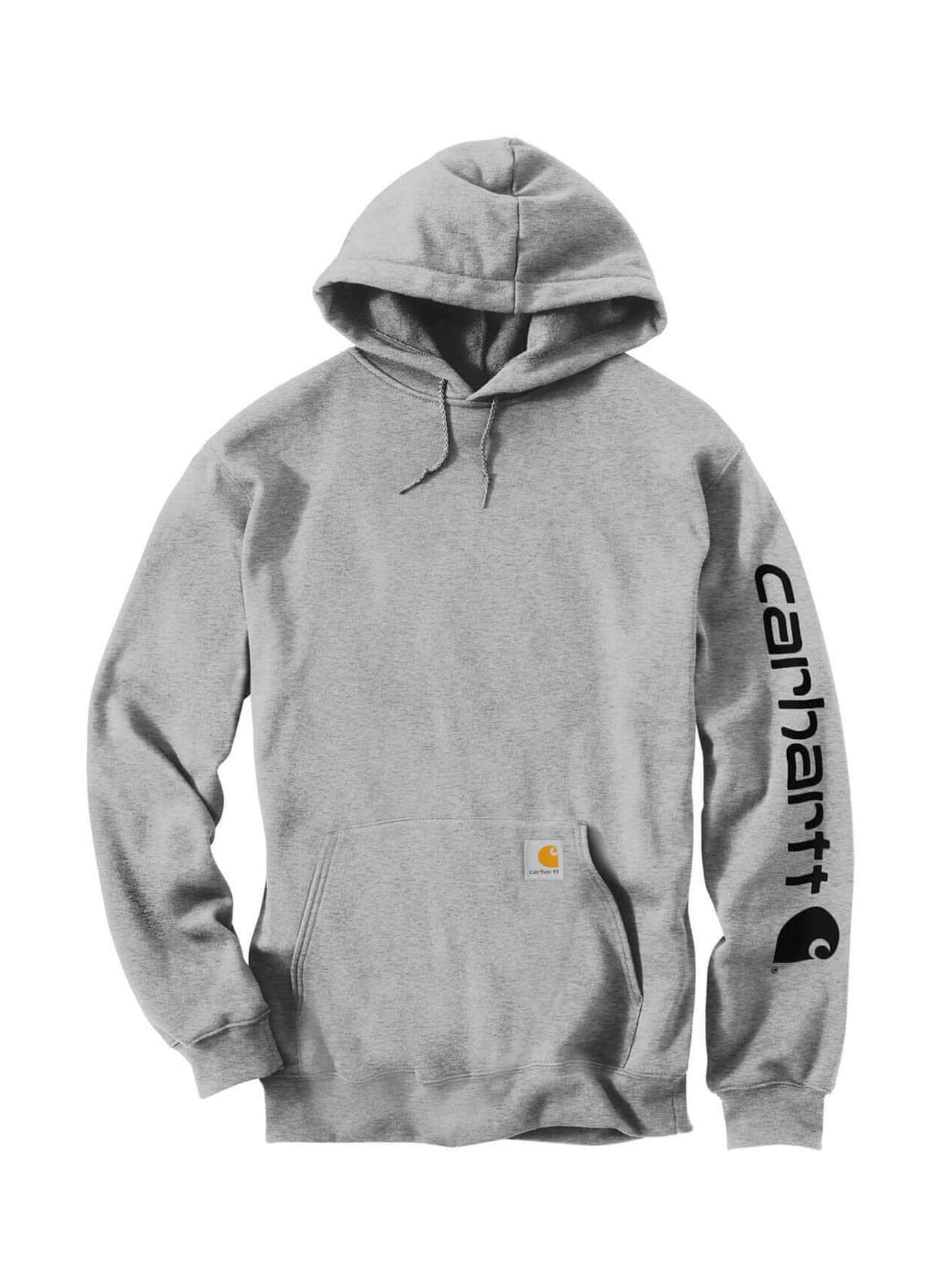 Carhartt Men's Midweight Hooded Logo Sweatshirt - Light Grey 3XL