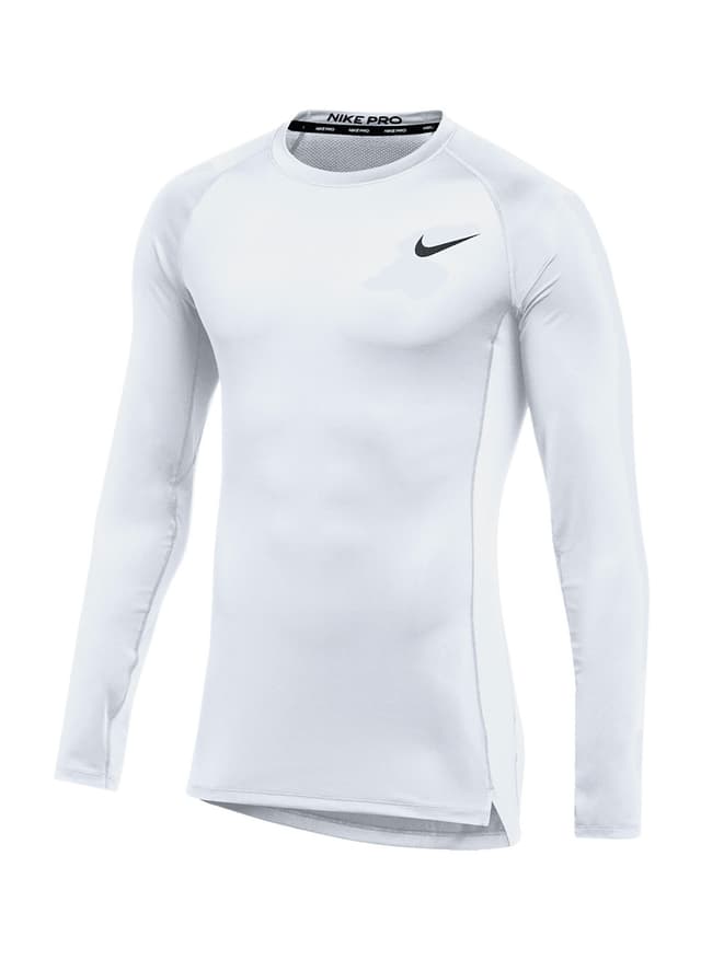 Nike Men's Pro Tight Long-Sleeve T-Shirt - White 3XL