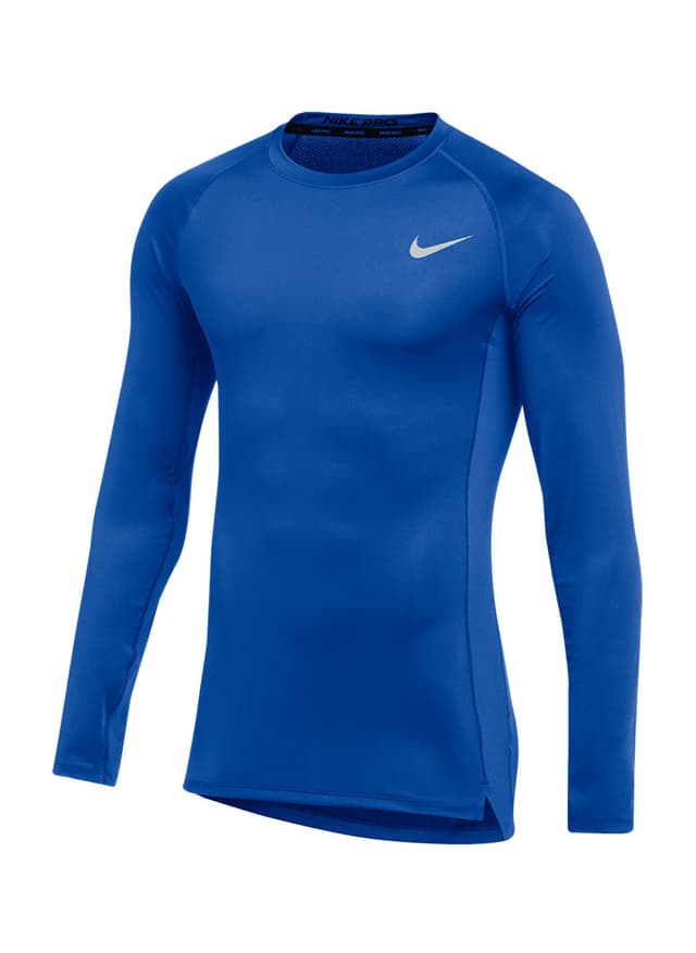 Nike Men's Pro Tight Long-Sleeve T-Shirt - Blue 3XL