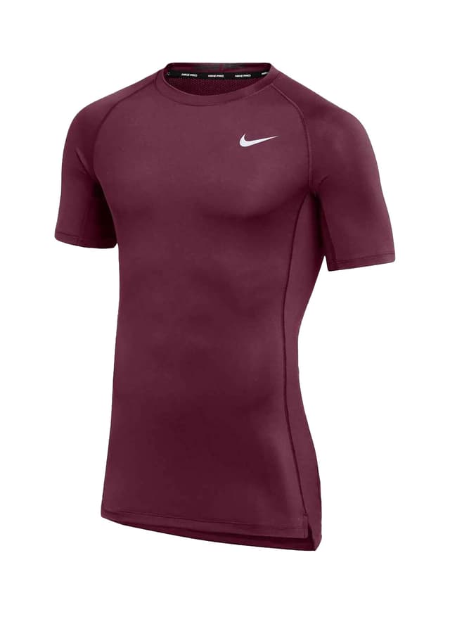 Nike Men's Pro Tight T-Shirt - Deep Maroon / White 3XL