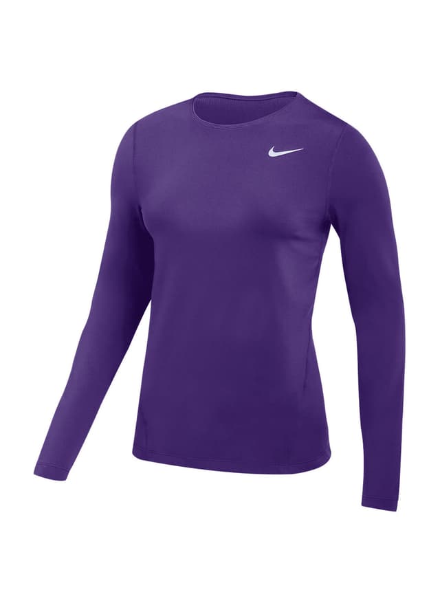 Nike Women's Pro Long-Sleeve Mesh T-Shirt - Purple LG