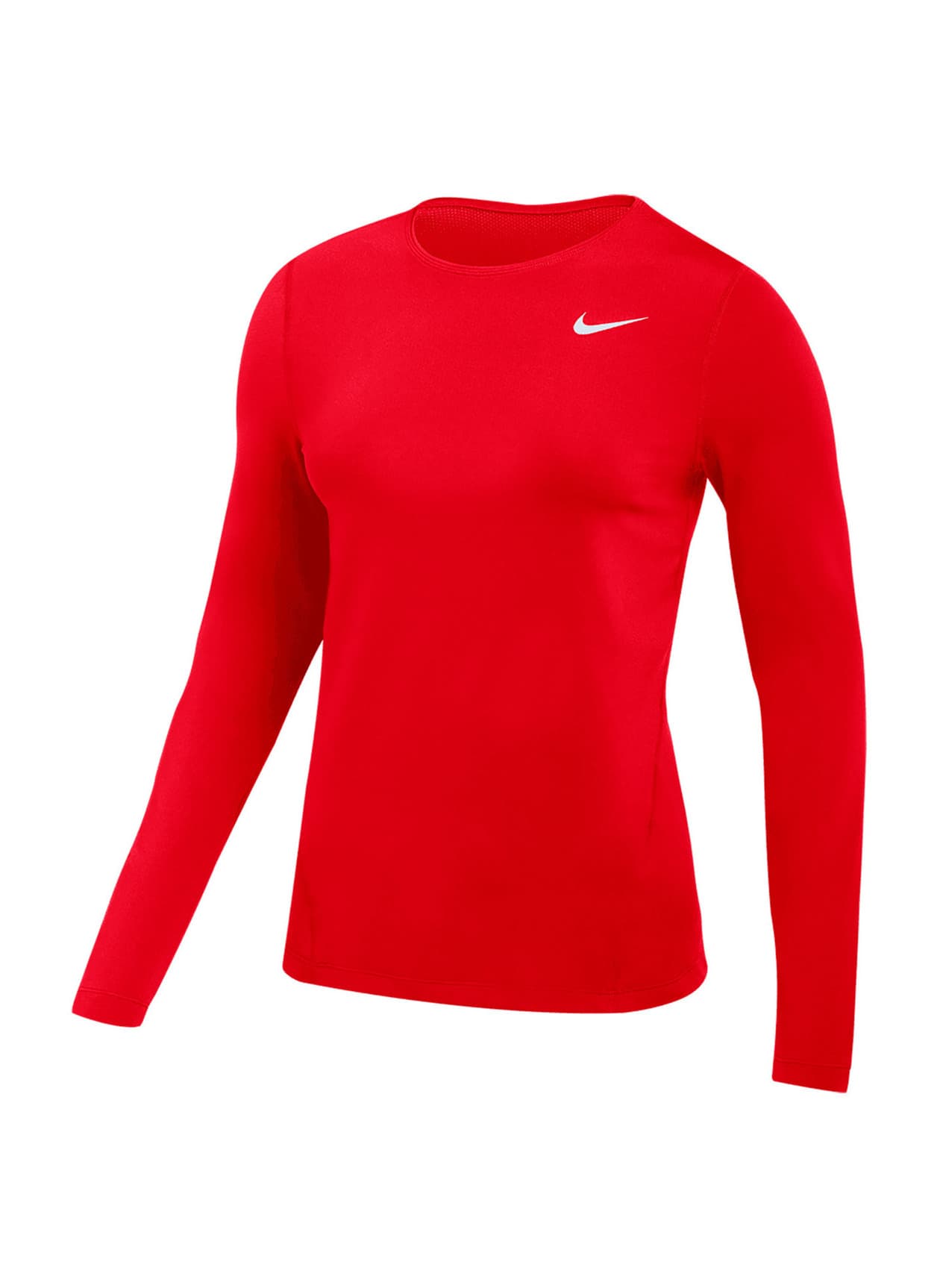 Nike Women's Pro Long-Sleeve Mesh T-Shirt - Red LG
