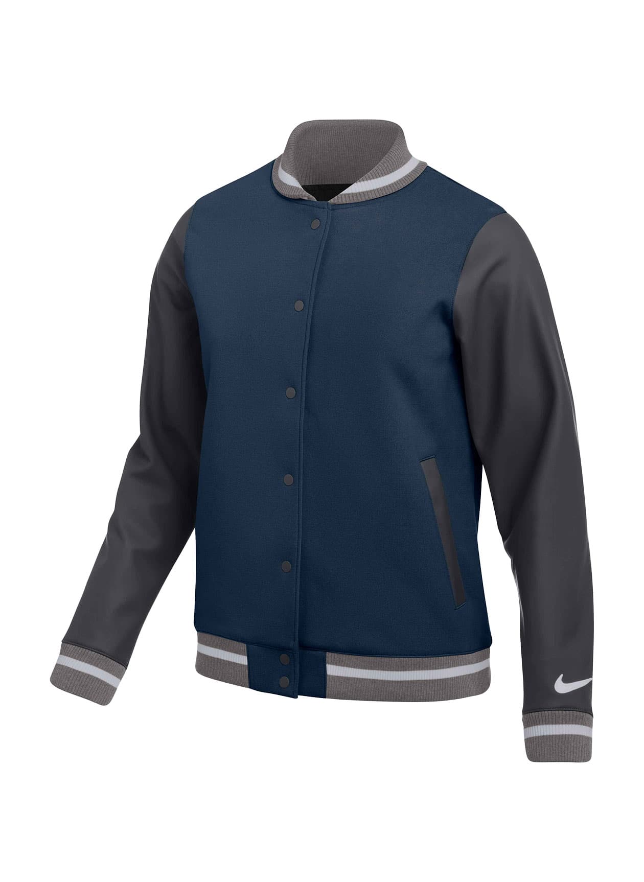 Nike Women's Letterman Jacket - Navy LG