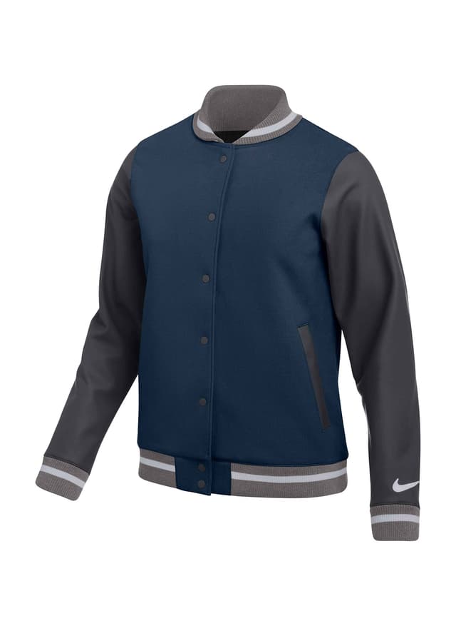 Nike Women's Letterman Jacket - Navy LG