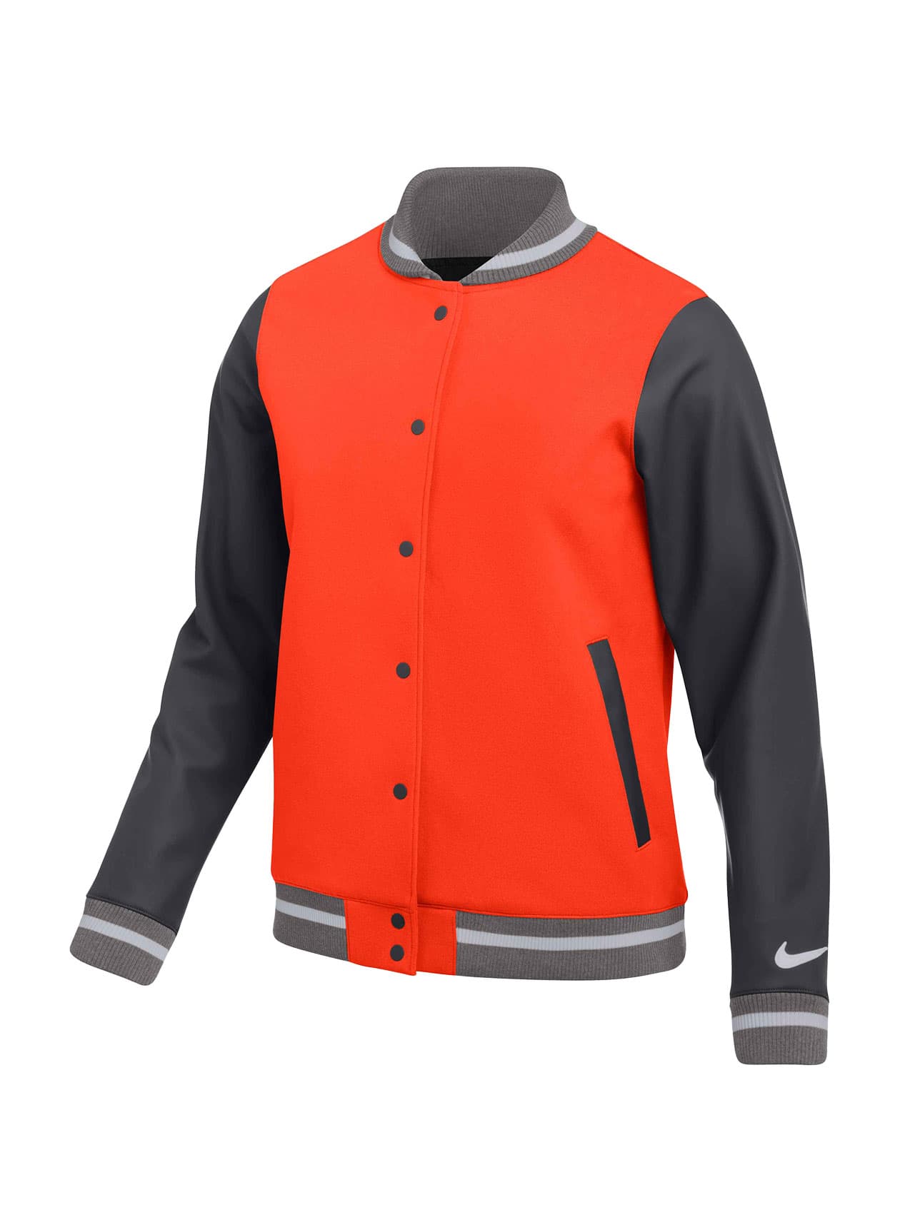 Nike Women's Letterman Jacket - Orange LG