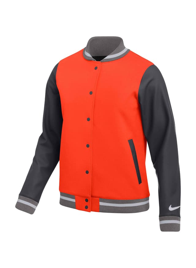 Nike Women's Letterman Jacket - Orange LG