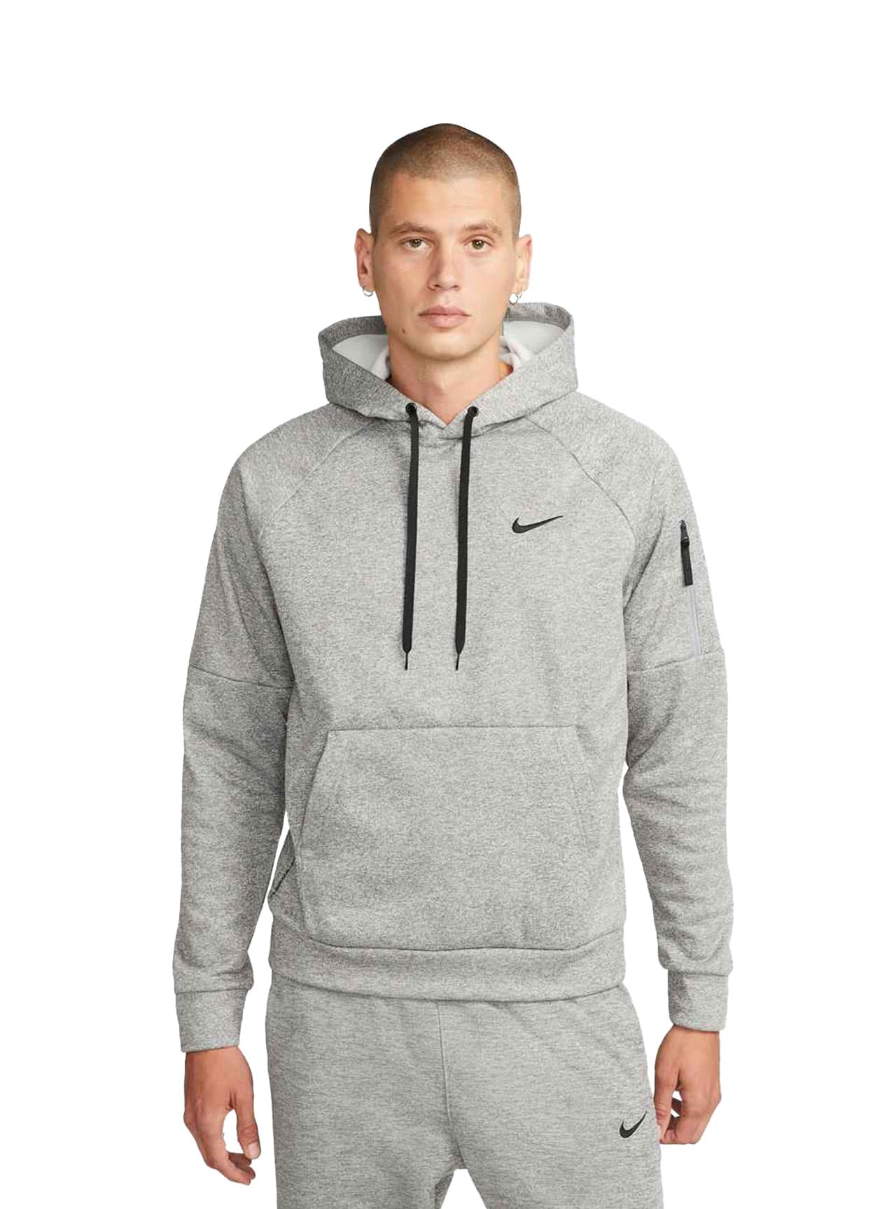 Nike Men's Therma-FIT Fitness Hoodie - Dark Grey Heather / Particle Grey 3XL