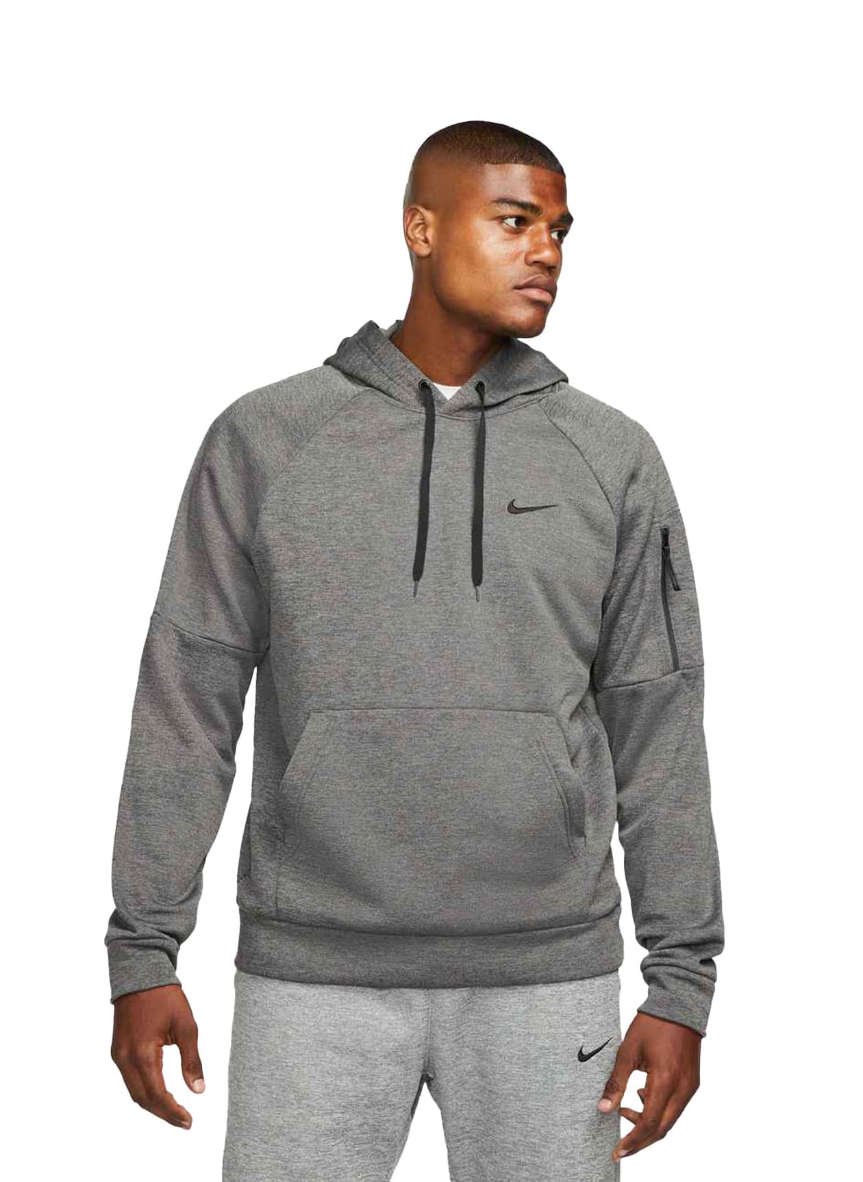 Nike Men's Therma-FIT Fitness Hoodie - Charcoal Heather / Dark Smoke Grey 3XL