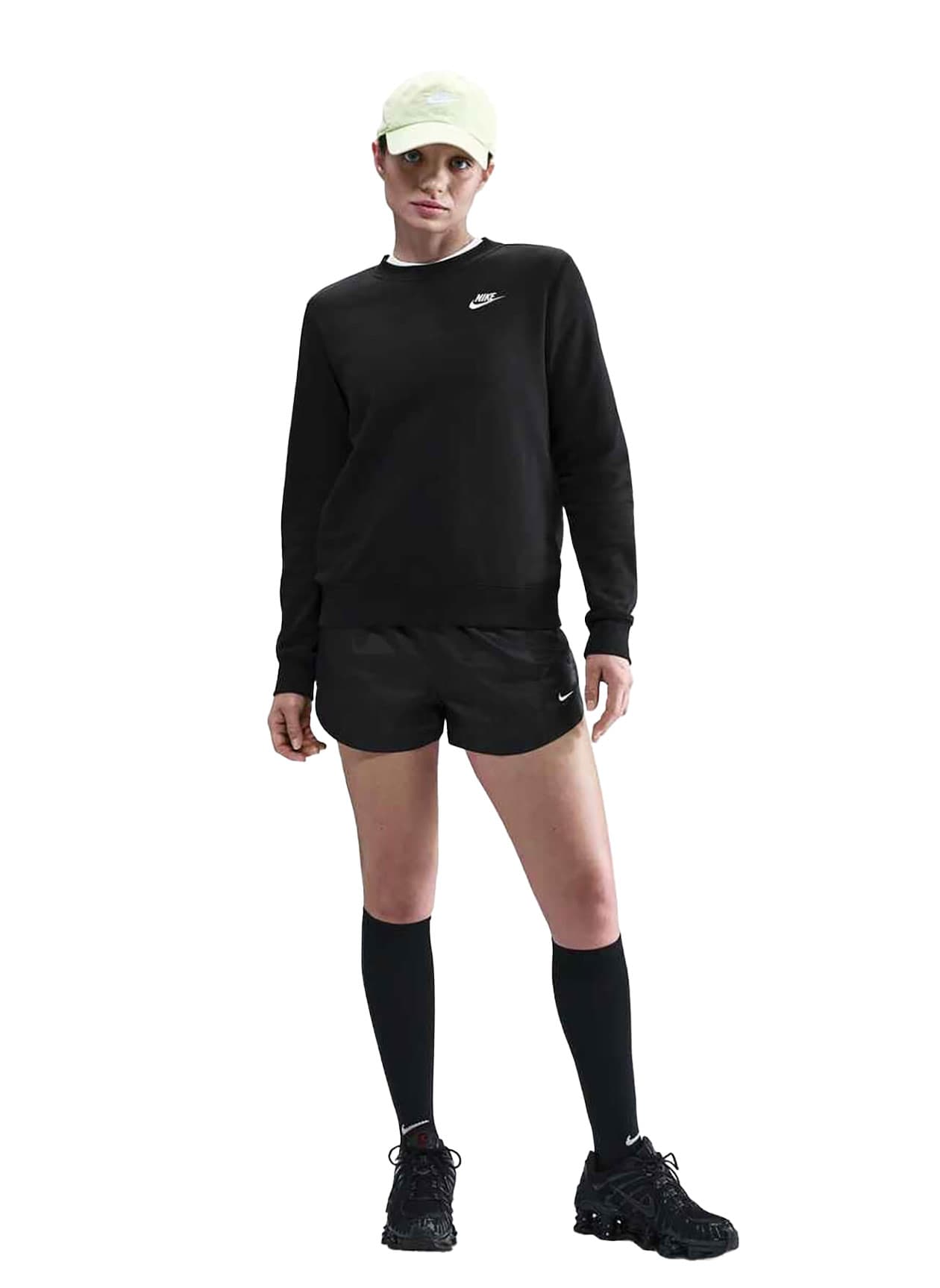 Nike Women's Sportswear Club Fleece Crewneck - Black LG