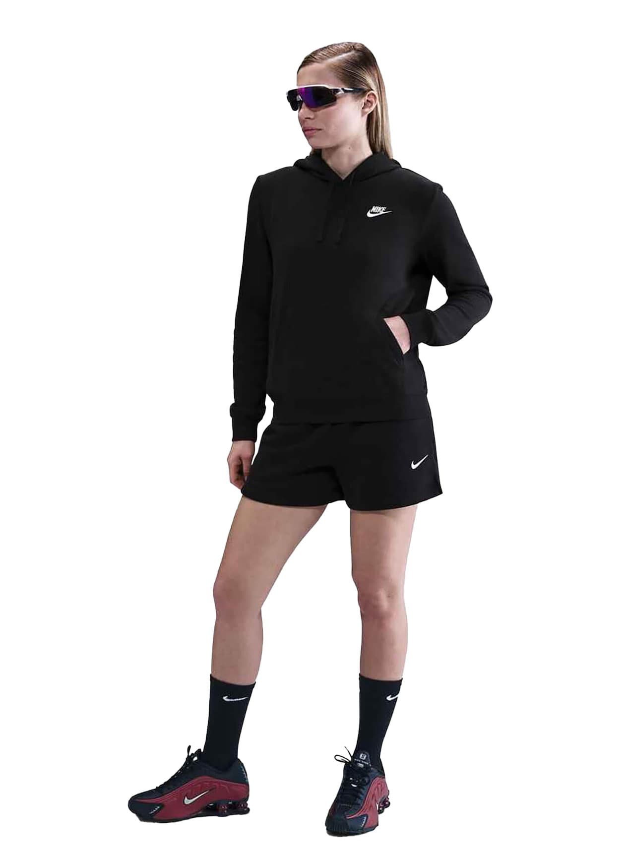 Nike Women's Sportswear Club Fleece Hoodie - Black LG