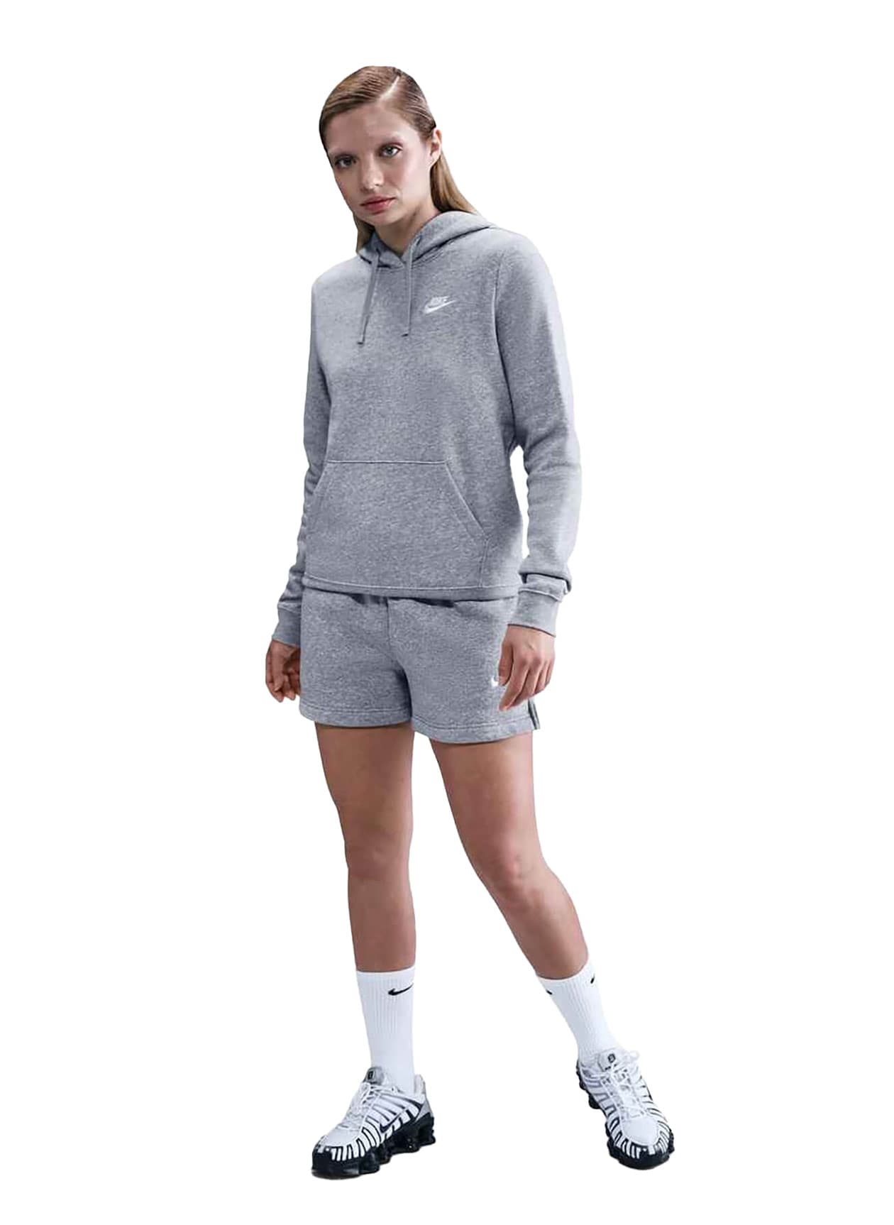 Nike Women's Sportswear Club Fleece Hoodie - Dark Grey LG