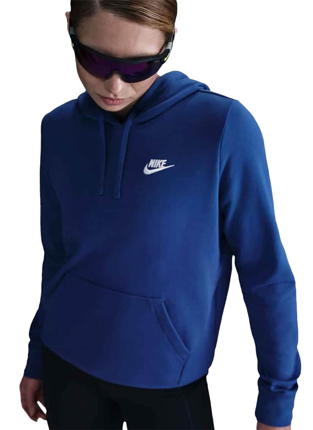 Nike Women's Sportswear Club Fleece Hoodie - Blue LG